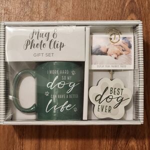 Green Dog Mug and Photo Clip Gift Set